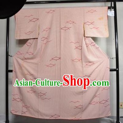 Japan Traditional Kimonos Costume Pink Yukata Dress Japanese Furisode Kimono for Women