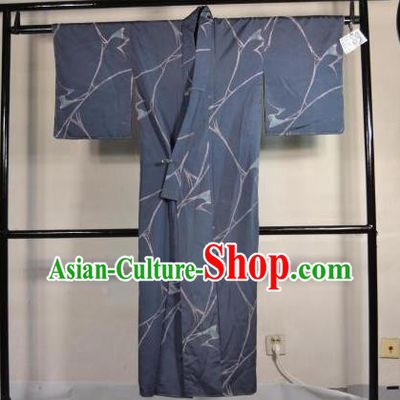 Japanese Traditional Male Kimono Clothing Blue Haori Kimonos Yukata Robe for Men