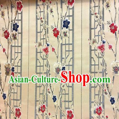 Chinese Traditional Fabric Tang Suit Plum Blossom Pattern Brocade Chinese Fabric Asian Cheongsam Material