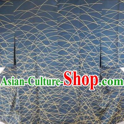 Japanese Traditional Male Kimono Clothing Blue Haori for Men