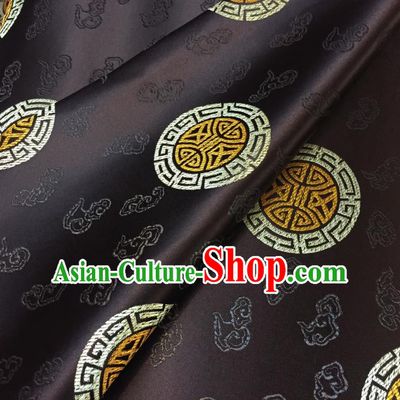 Chinese Traditional Fabric Tang Suit Pattern Coffee Brocade Chinese Fabric Asian Cheongsam Material