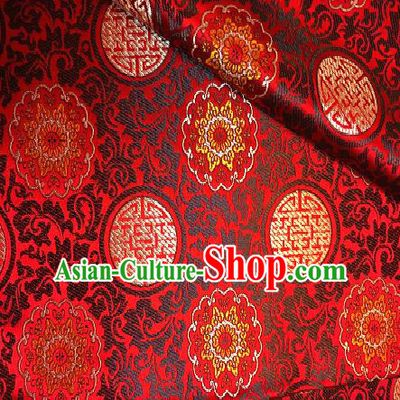 Chinese Traditional Fabric Tang Suit Red Brocade Chinese Fabric Asian Cheongsam Material