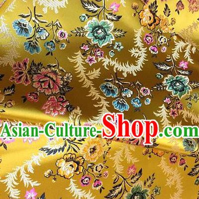 Chinese Traditional Fabric Tang Suit Golden Brocade Chinese Fabric Asian Cheongsam Material
