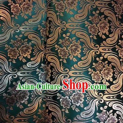 Chinese Traditional Fabric Tang Suit Mongolian Robe Green Brocade Chinese Fabric Asian Cheongsam Material