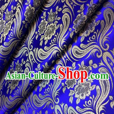 Chinese Traditional Fabric Tang Suit Mongolian Robe Royalblue Brocade Chinese Fabric Asian Cheongsam Material