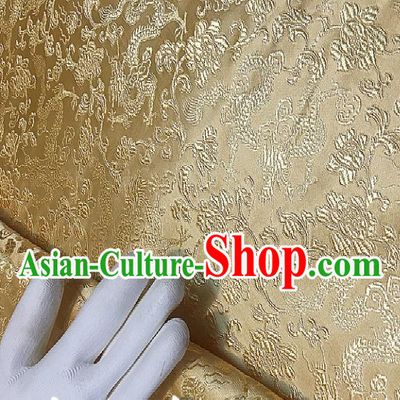 Chinese Traditional Fabric Tang Suit Pattern Golden Brocade Chinese Fabric Asian Cheongsam Material