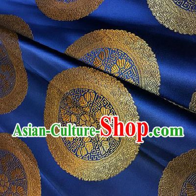 Chinese Traditional Fabric Palace Pattern Design Royallbue Brocade Chinese Mongolian Robe Fabric Asian Material
