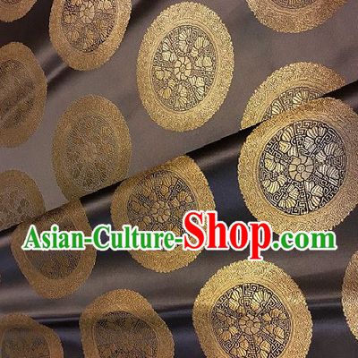 Chinese Traditional Fabric Palace Pattern Design Brown Brocade Chinese Mongolian Robe Fabric Asian Material