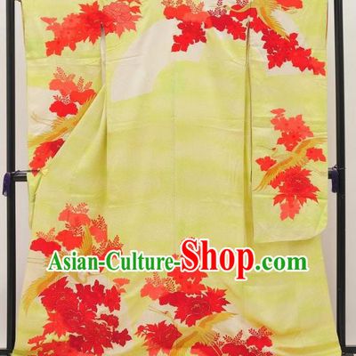 Traditional Asian Japan Clothing Japanese Fashion Apparel Furisode Kimono Costume for Women