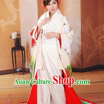 Traditional Asian Japan Wedding Costume Japanese Bride Yukata Dress Furisode Kimono for Women