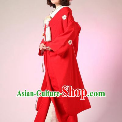 Traditional Asian Japan Geisha Costume Japanese Wedding Red Yukata Dress Furisode Kimono for Women