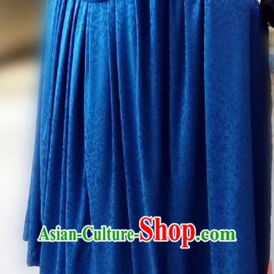 Chinese Ancient Swordsman Costume Knight Blue Long Cloak for Men
