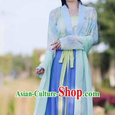 Chinese Ancient Tang Dynasty Young Lady Embroidered Costumes Complete Set
