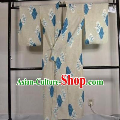 Japanese Traditional Male Kimono Clothing White Satin Haori Kimonos Yukata Robe for Men