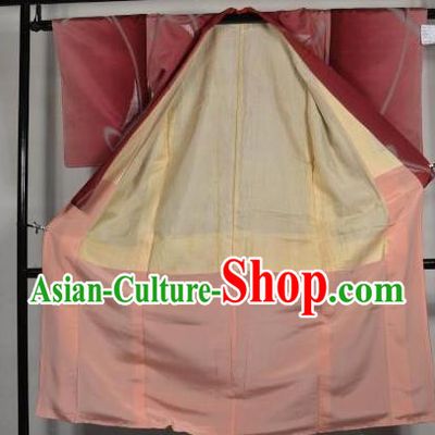 Japan Traditional Kimonos Costume Asian Japanese Red Yukata Dress Furisode Kimono for Women