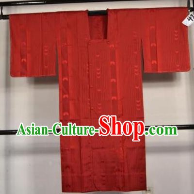 Japanese Traditional Male Kimono Clothing Red Haori Kimonos Yukata Robe for Men
