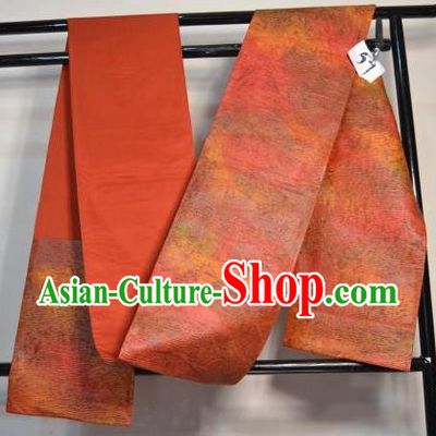 Traditional Japanese Kimono Orange Embroidered Belts Kimonos Yukata Waistband for Women