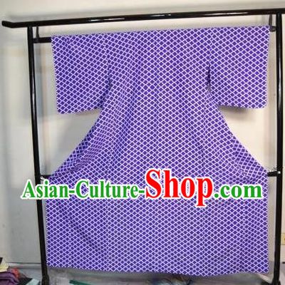 Japan Traditional Kimonos Costume Asian Japanese Purple Yukata Dress Furisode Kimono for Women