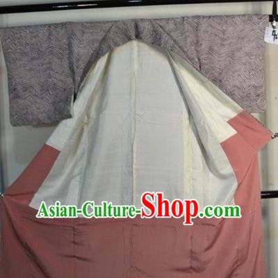 Japanese Traditional Male Grey Yukata Robe Clothing Japan Samurai Haori Kimonos for Men