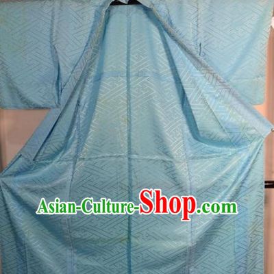 Japanese Traditional Male Blue Yukata Robe Clothing Japan Samurai Haori Kimonos for Men