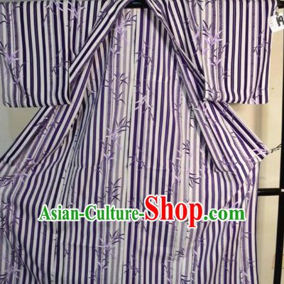 Japanese Traditional Male Purple Yukata Robe Clothing Japan Samurai Haori Kimonos for Men