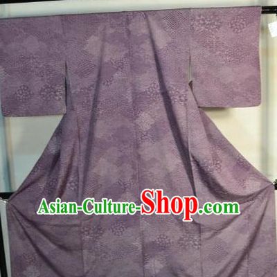 Japanese Traditional Yukata Robe Japan Samurai Purple Haori Kimonos Clothing for Men