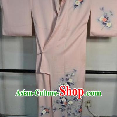 Japan Traditional Kimonos Costume Asian Japanese Printing Flowers Yukata Dress Furisode Kimono for Women
