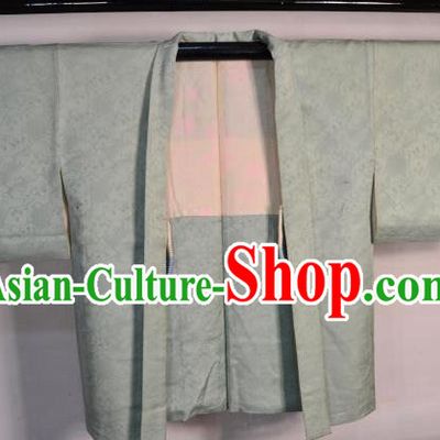 Japanese Traditional Yukata Grey Shirts Japan Samurai Haori Kimonos Clothing for Men