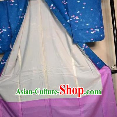 Japanese Traditional Blue Yukata Robe Japan Samurai Haori Kimonos Clothing for Men