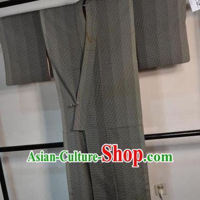 Japanese Traditional Yukata Grey Robe Japan Samurai Haori Kimonos Clothing for Men