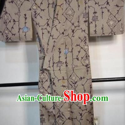 Japanese Traditional Brown Yukata Japan Samurai Haori Kimonos Robe Clothing for Men