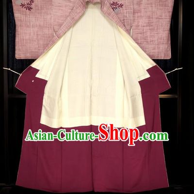 Japanese Traditional Kimono Male Costume Purple Yukata Robe Japan Samurai Haori Apparel Clothing for Men