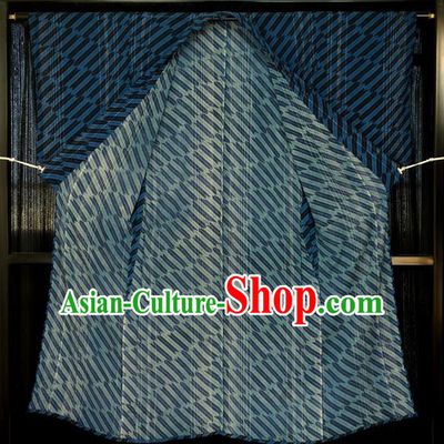 Japanese Traditional Kimono Male Costume Navy Yukata Robe Japan Haori Apparel Clothing for Men