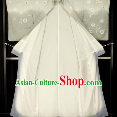Traditional Japan Palace Grey Furisode Kimono Costume Japanese Yukata Dress for Women