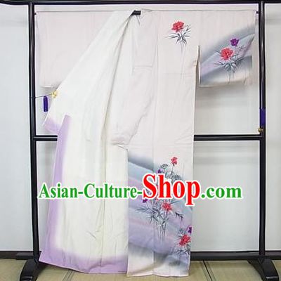 Japan Palace Lady Shiromuku Furisode Kimono Costume Traditional Japanese Yukata Dress for Women