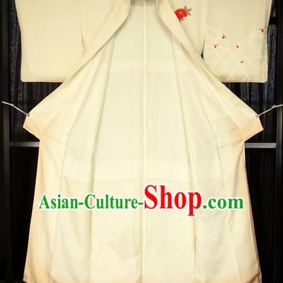 Japan Palace Lady White Furisode Kimono Costume Traditional Japanese Shiromuku Yukata Dress for Women