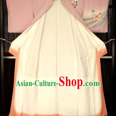 Traditional Japan Palace Printing Flowers Furisode Kimono Costume Japanese Yukata Dress for Women