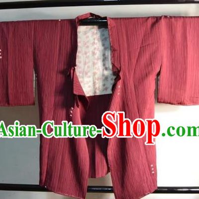 Japanese Traditional Kimono Upper Outer Garment Japan Red Haori Apparel Yukata Costume for Men