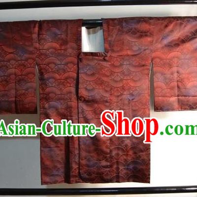 Japanese Traditional Kimono Satin Upper Outer Garment Japan Haori Apparel Yukata Costume for Men