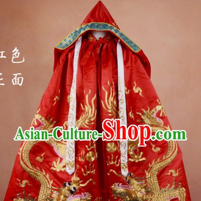 Ancient Classic Emperor Winter Coat Dragon Mantle Cape for Men