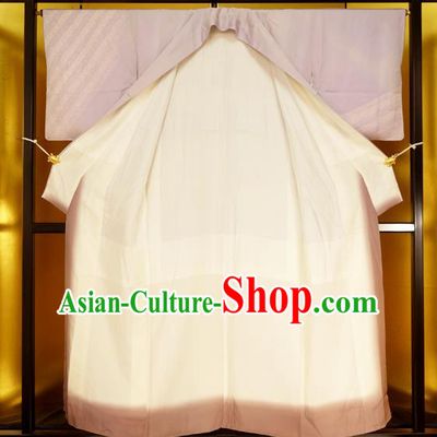 Japan Traditional Lilac Furisode Kimonos Costume Japanese Shiromuku Yukata Dress for Women