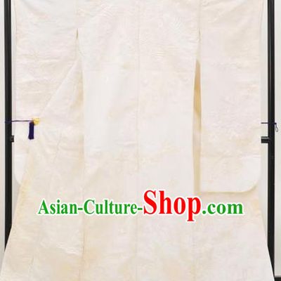 Japan Traditional Wedding Embroidered Costume Bride Furisode Kimonos Japanese Shiromuku Yukata Dress for Women