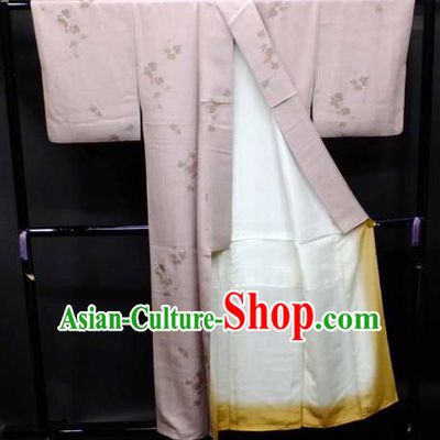 Japan Traditional Wedding Costume Vintage Furisode Kimonos Japanese Pink Yukata Dress for Women
