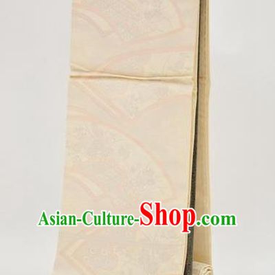 Traditional Japanese Kimono Accessories Beige Satin Belts Kimonos Yukata Waistband for Women