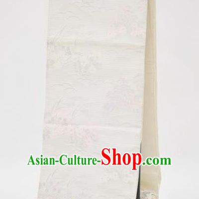 Traditional Japanese Kimono Accessories White Satin Belts Kimonos Yukata Waistband for Women
