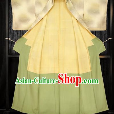 Japanese Traditional Beige Yukata Robe Japan Samurai Haori Kimono Clothing for Men