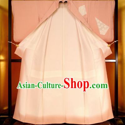 Traditional Japan Costume Female Pink Furisode Kimono Japanese Yukata Dress for Women