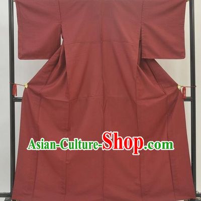 Japanese Traditional Wine Red Yukata Robe Japan Samurai Haori Kimono Clothing for Men