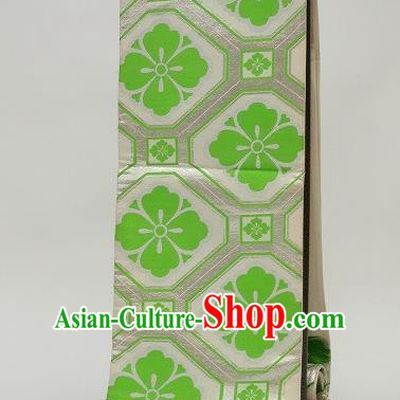 Traditional Japanese Kimono Accessories Green Brocade Belts Kimonos Yukata Waistband for Women