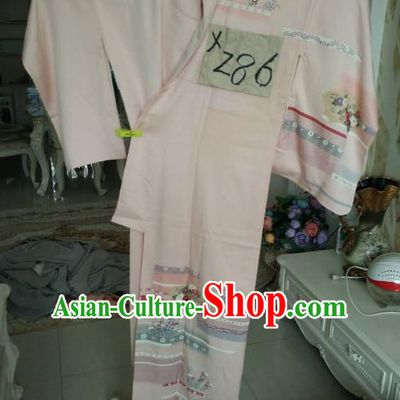 Traditional Japan Costume Female Pink Furisode Kimono Japanese Geisha Yukata Dress for Women